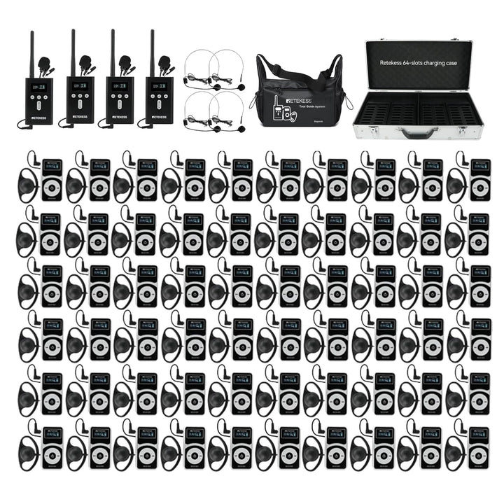 Retekess T130P (T130 3rd) Kabelloses Tour Guide System, Verbesserte Geräuschreduzierung, 160m, Typ-C