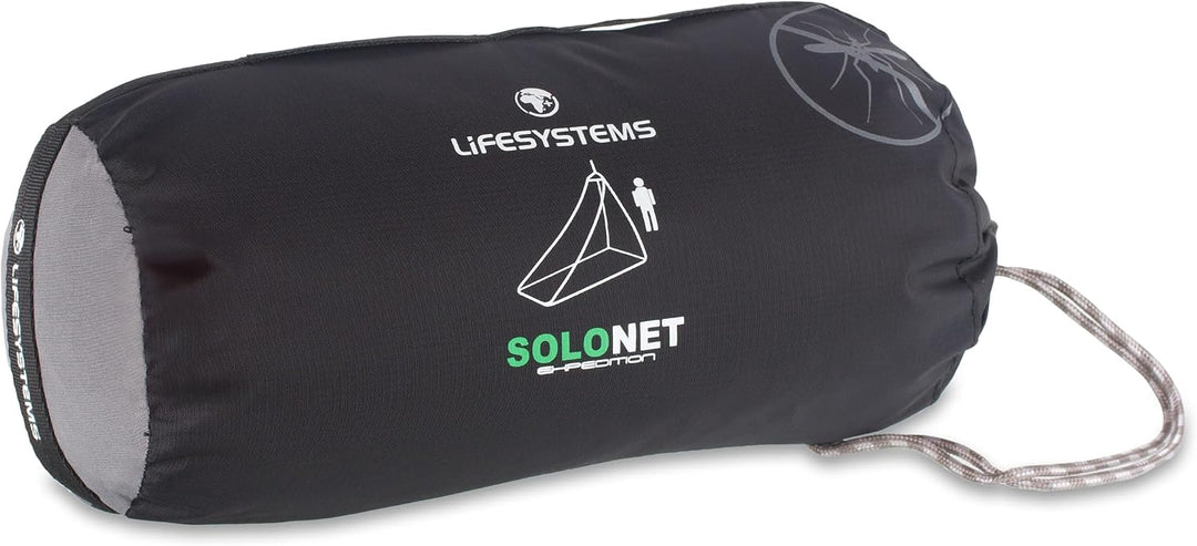 Lifesystems Expedition SoloNet Einzelmoskitonetz mit ultrafeinem schwarzem Netz und integrierter Bod