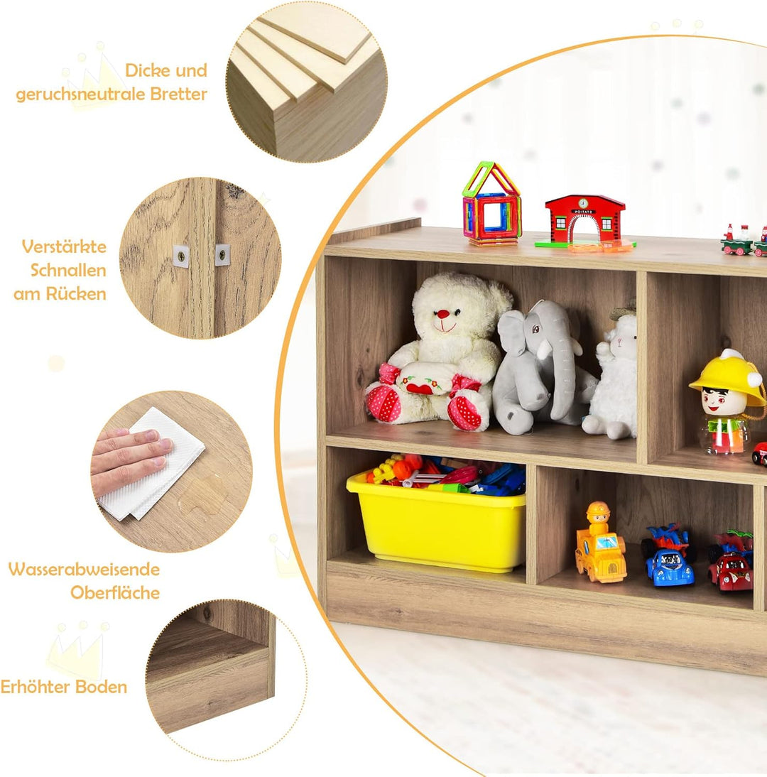 DREAMADE Kinderregal aus Holz, Spielzeugaufbewahrung Bücherregal für Kinder, Spielzeugregal für Kind
