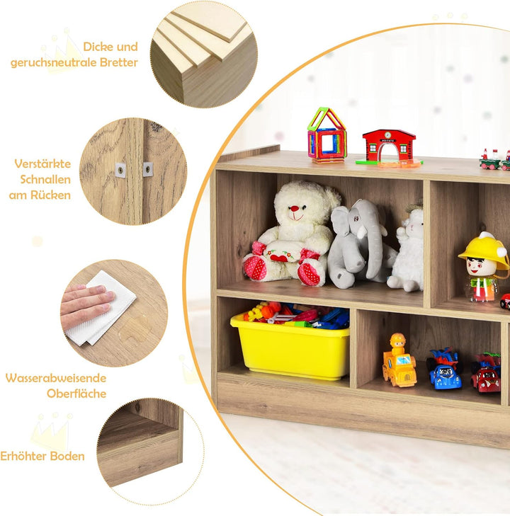 DREAMADE Kinderregal aus Holz, Spielzeugaufbewahrung Bücherregal für Kinder, Spielzeugregal für Kind