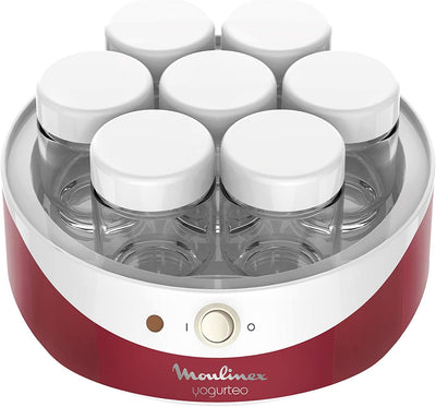 Moulinex Joghurtbereiter Yogurteo YG2295 | 7 Gläser je 160ml | Ein-/Ausschalter | Temperaturleuchte