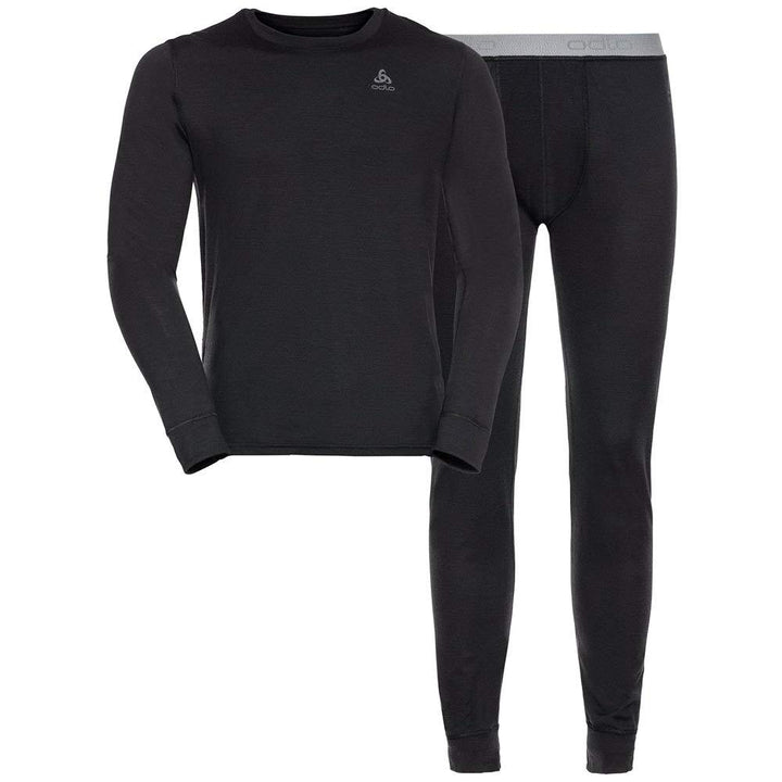 Odlo Herren 100% Merino 200 Gramm_195742 Funktionsunterwäsche Set L Black - Black, L Black - Black