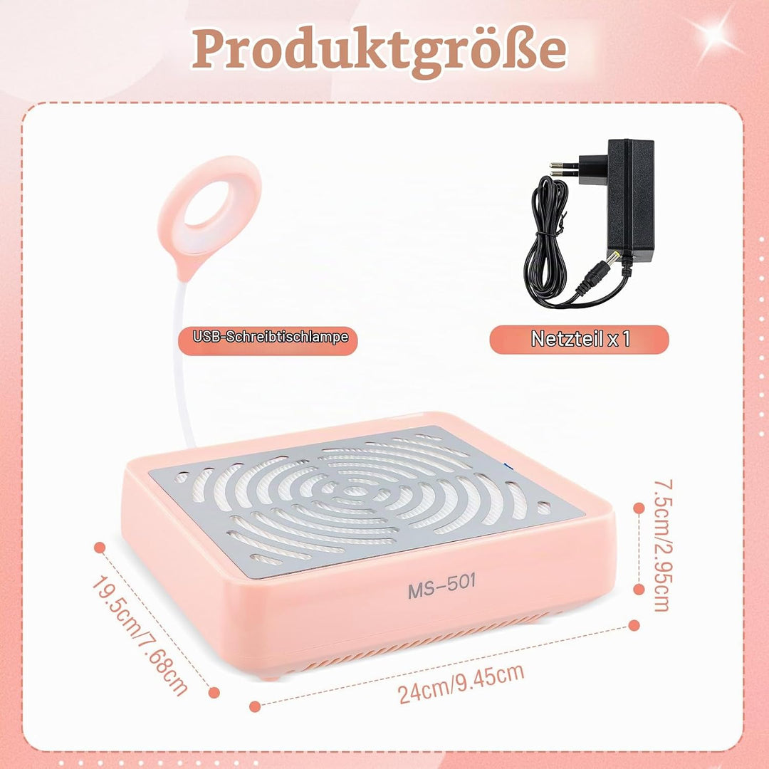 Professioneller Nagelstaubsauger mit USB-Licht, leistungsstark und leise, Staubsammler für Maniküre