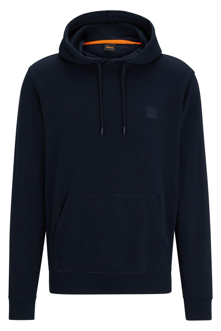 BOSS Herren Wetalk Hoodie aus Baumwoll-Terry mit Logo-Aufnäher S Dark Blue404, S Dark Blue404
