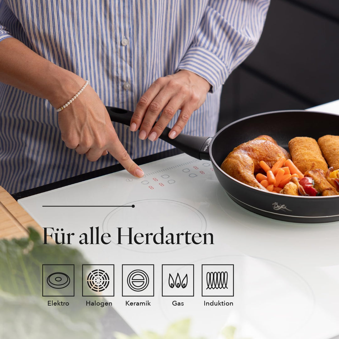 FLORINA Aluminium Bratpfanne 24 cm Durchmesser I Universalpfanne DELUX Antihaftbeschichtet I Anti-Kr