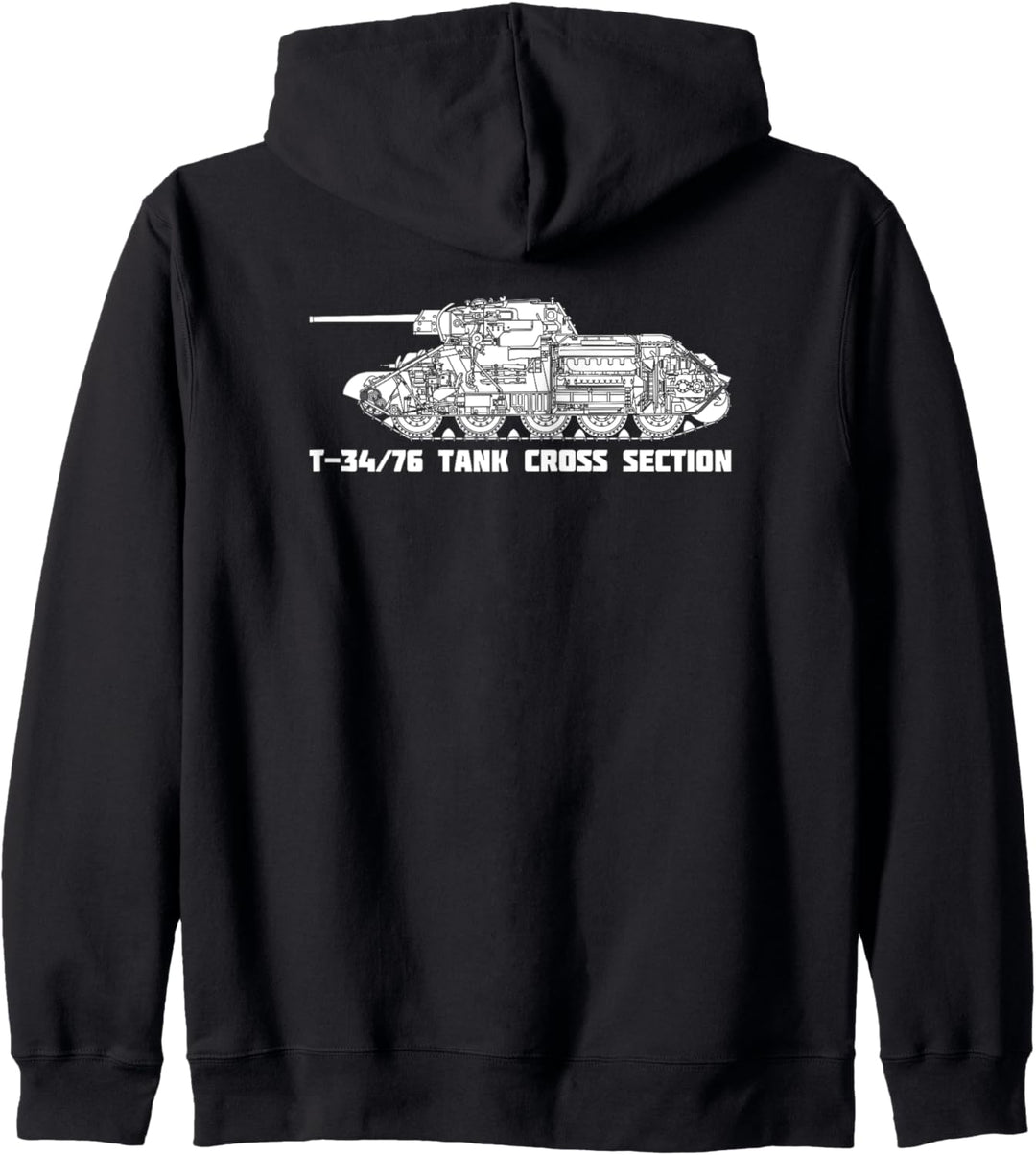 T-34 76 Panzer Russisches WW2 Silhouette Querschnitt Kapuzenjacke