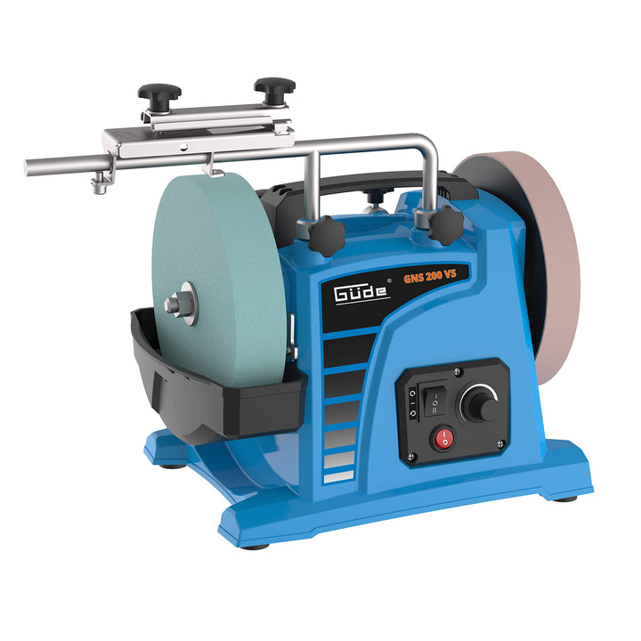 Güde 55247 GNS 200 VS Nassschleifer (230 V, 120 W, 200 mm Trocken- und Nass-schleifscheibe), Blau 20