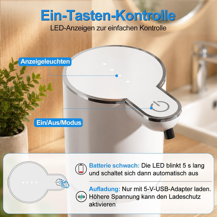 Amyzavls Seifenspender Automatisch für Schaum, Wandbefestigung Berührungslos Elektrischer Seifenspen