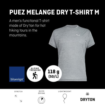 Salewa Herren Puez Melange Dry M S/S Tee Hemden & T-shirts XXL Burnt Orange Melange, XXL Burnt Orang