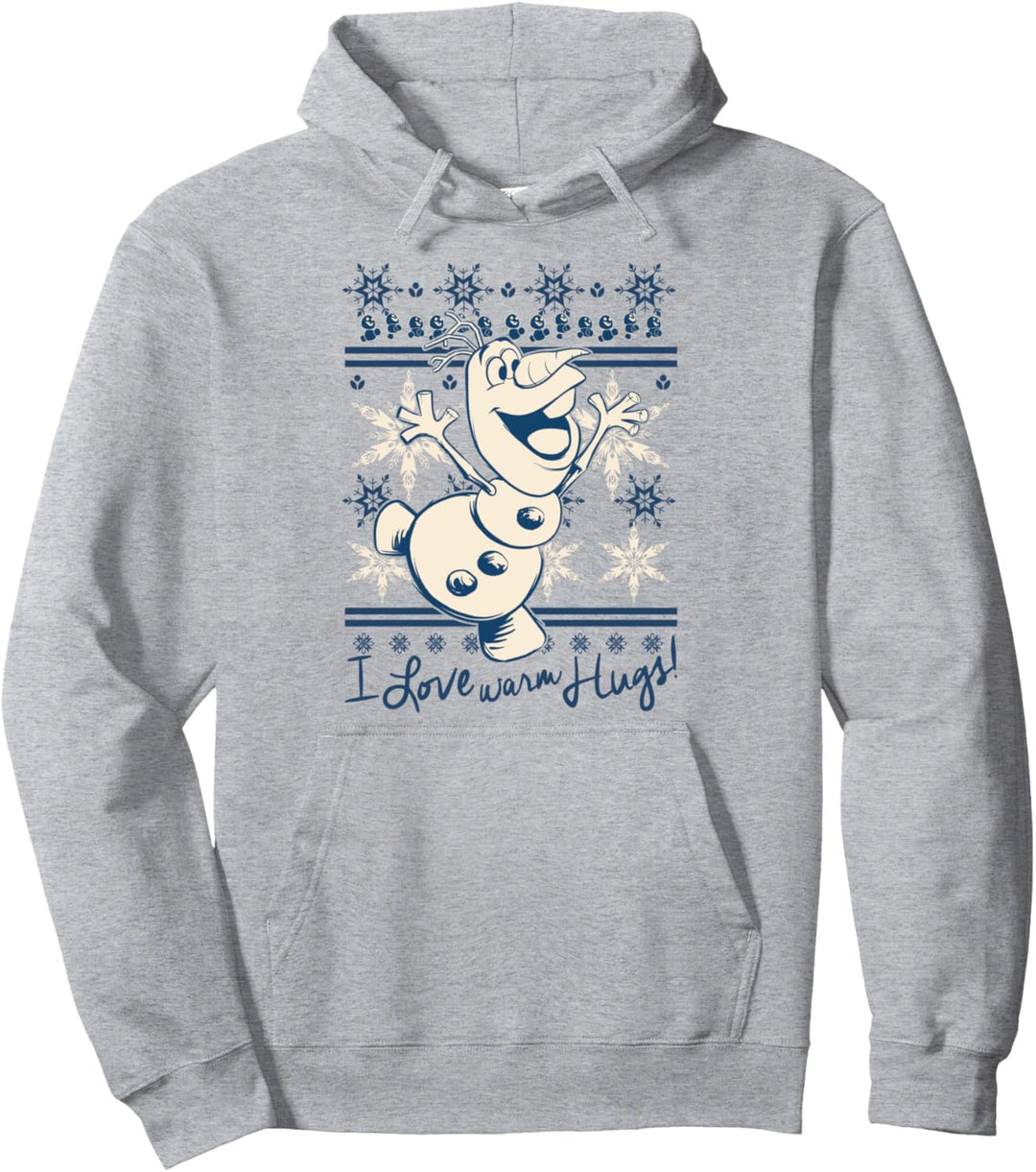 Disney Frozen Olaf Warm Hugs Holiday Pattern Pullover Hoodie