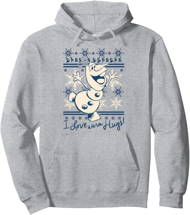 Disney Frozen Olaf Warm Hugs Holiday Pattern Pullover Hoodie