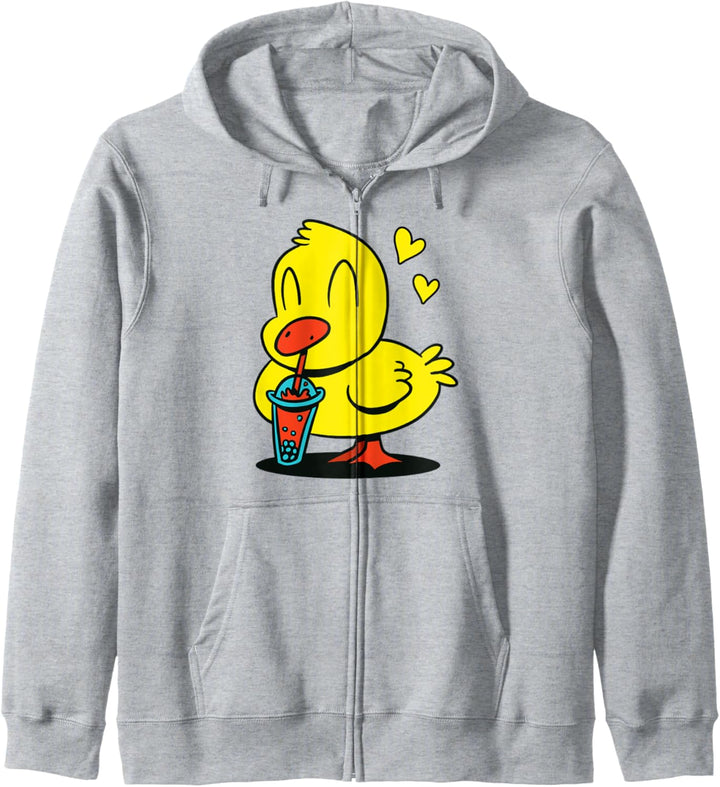 Süsse Cartoon Ente Enten Bubble Tea Kapuzenjacke