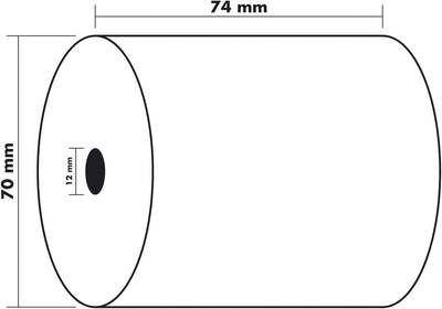 Exacompta 40655E 50er Pack Kassenrollen, 1-lagig Offset(holzfrei) standard, Breite: 74mm, Länge 40m,