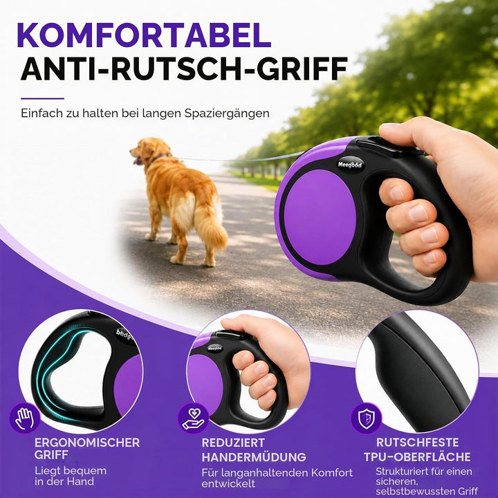 MigooPet Hundeleine, strapazierfähig, einziehbar, 4.6 m, in 2 Grössen erhältlich, robuste und langle