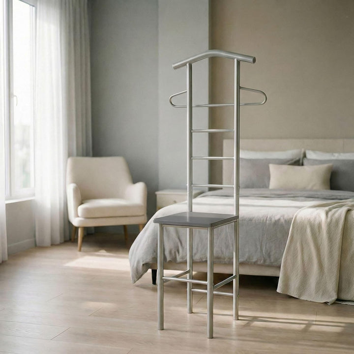 CARO-Möbel Herrendiener Stummer Diener Kleiderständer JIVO, in grau anthrazit,121 cm, Garderobe mit