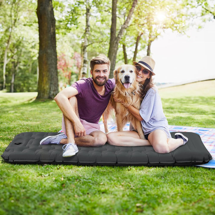 Isomatte Selbstaufblasend mit Fusspresse Pumpe, 12cm Verdicken Isomatte Camping, Ultraleicht Luftmat
