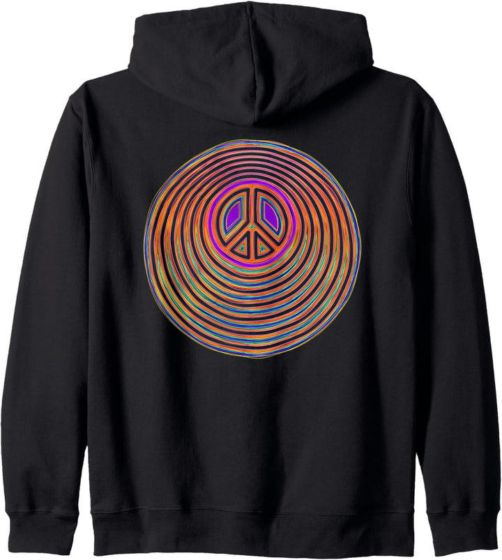 Psychedelic Flower Power Cut Out PEACE sign 2 - Fan Fun Kapuzenjacke