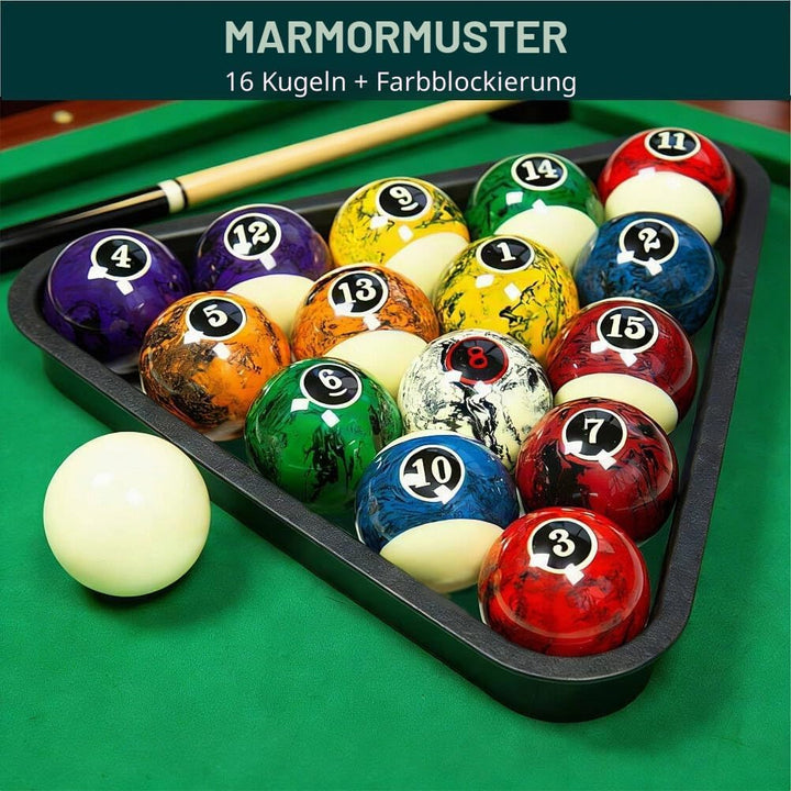 Premium 57mm Pool Ball Set - Durable Resin Billiard Balls Set for Professional & Home Game Rooms Sch