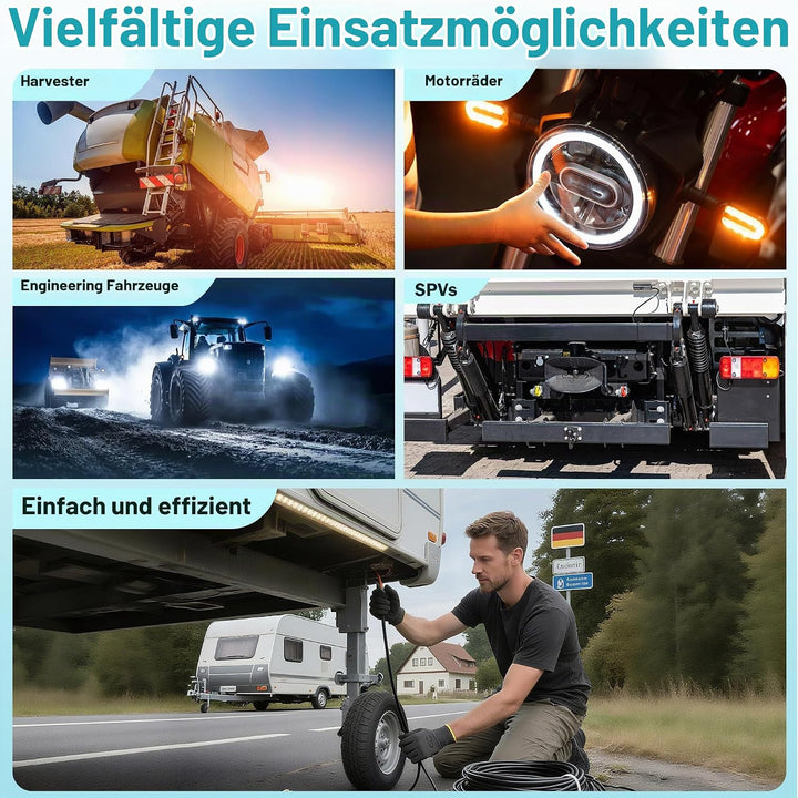 2 adriges Anhänger KFZ Kabel 2x4,0mm² - 5M Kupfer Fahrzeugleitung 12V/24V - Wasserfest Rundkabel für