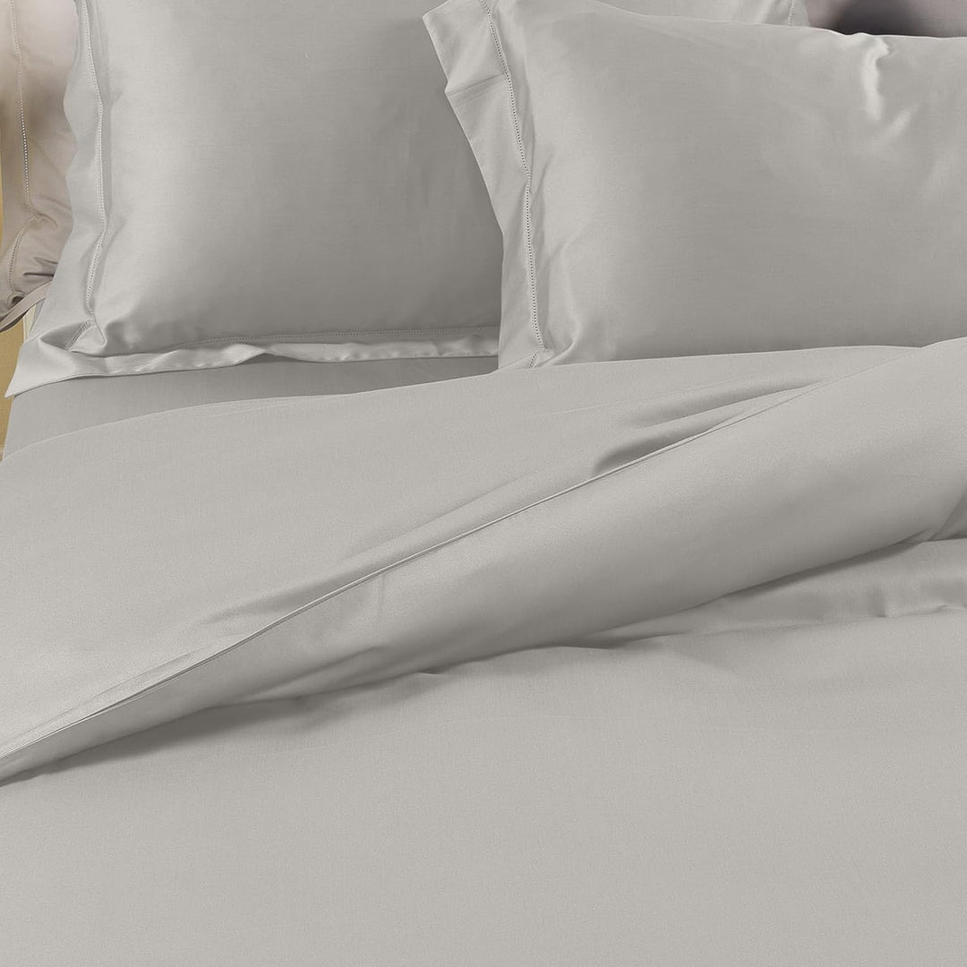 Caleffi Satin Bettwäscheset, Baumwolle, Silber/schwarz, 160 x 190 cm 160 x 190 cm Silber / Schwarz,