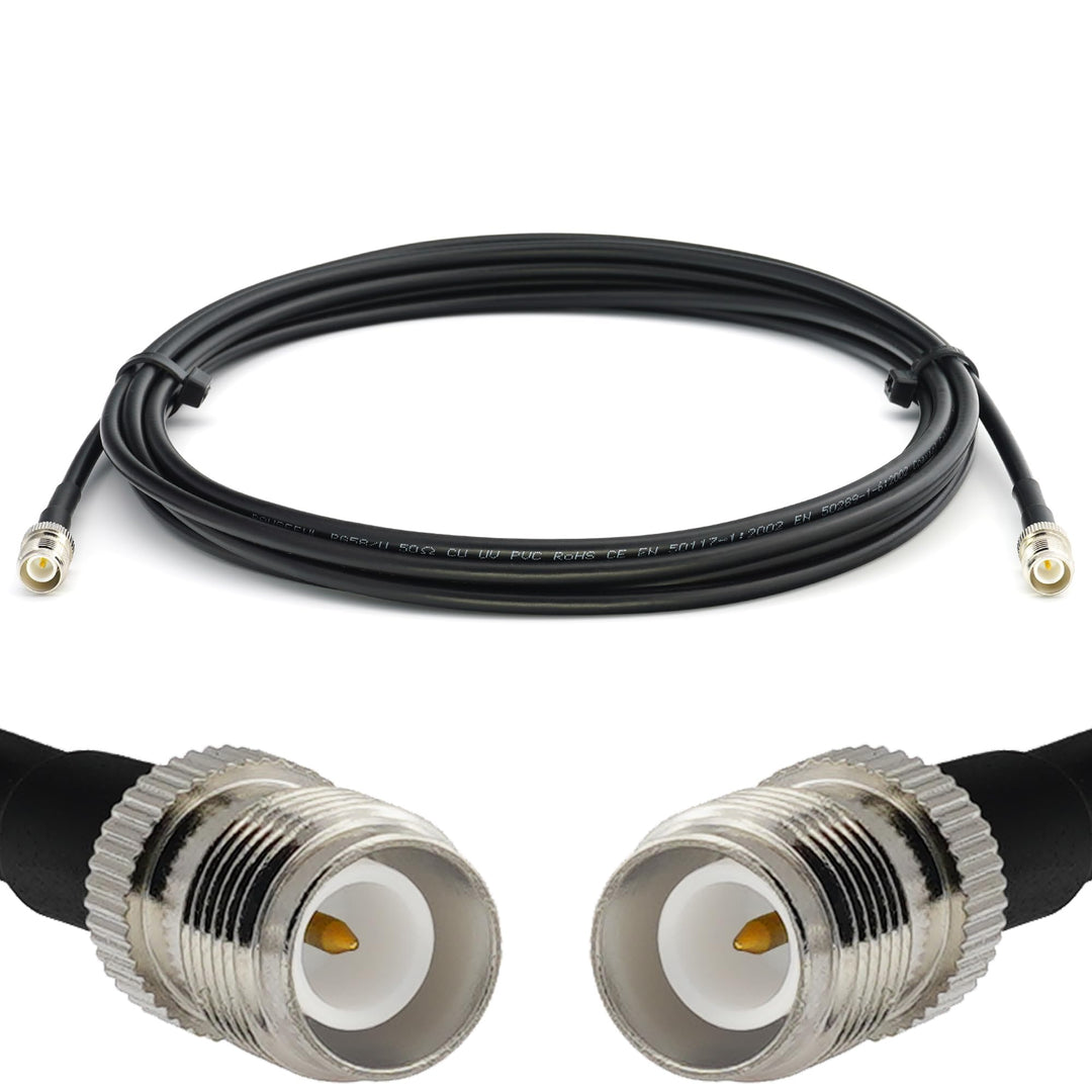 7m RP-TNC Buchse auf RP-TNC Buchse RG58 Koaxialkabel — 7 Meter Verlustarmes Antennenkabel 50 Ohm Ver
