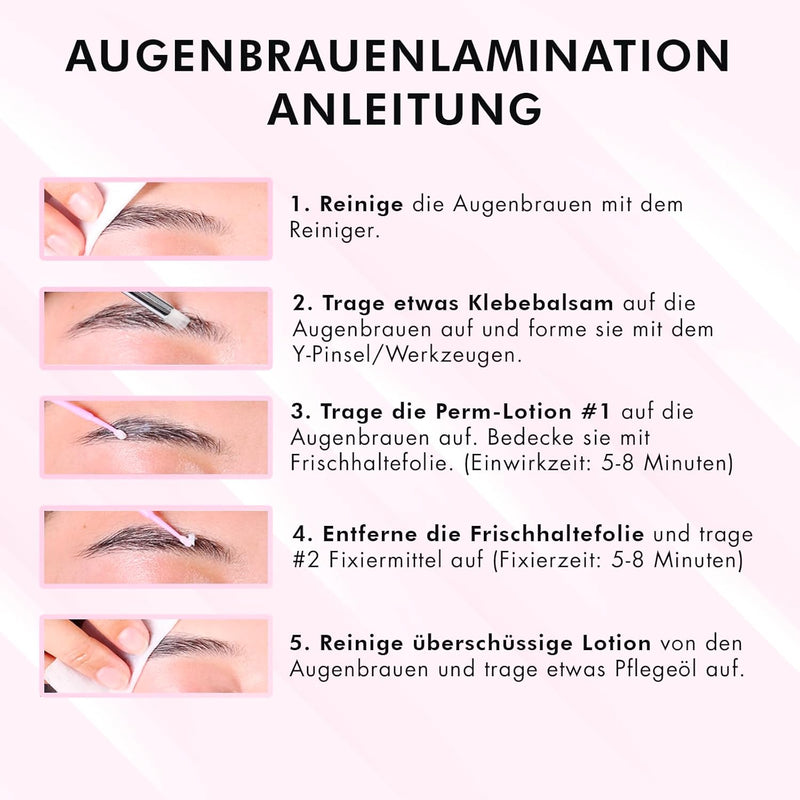 Wimpernlifting Set, Augenbrauen Lifting Set, 2-in-1-Lösung, Brow Lifting Set, Hält 6-8 Wochen, 15 An