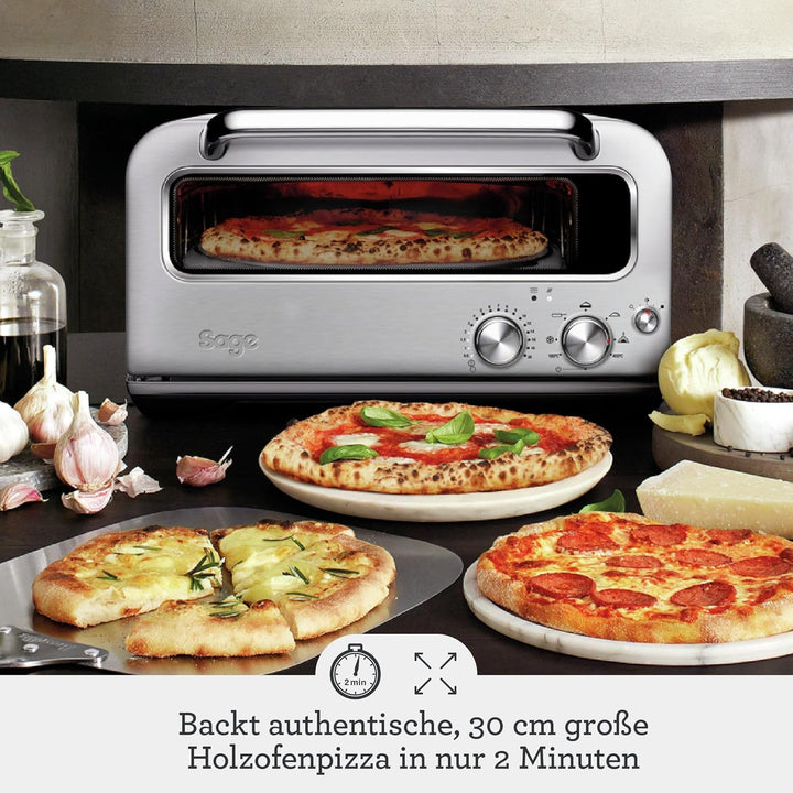 Sage Appliances the Smart Oven Pizzaiolo Pizzaofen Brushed Stainless Steel edelstahl