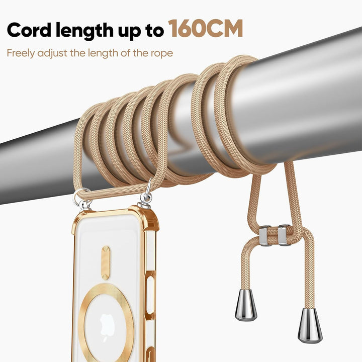 GOODVISH Handykette für iPhone 16 Hülle mit Band, mit 2 Stück Schutzfolie und Kamera Schutz, Necklac