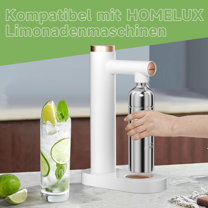 HOMELUX 1L Edelstahl Flasche, Kompatibel mit Philips und anderen Wassersprudler, Spülmschinenfeste T