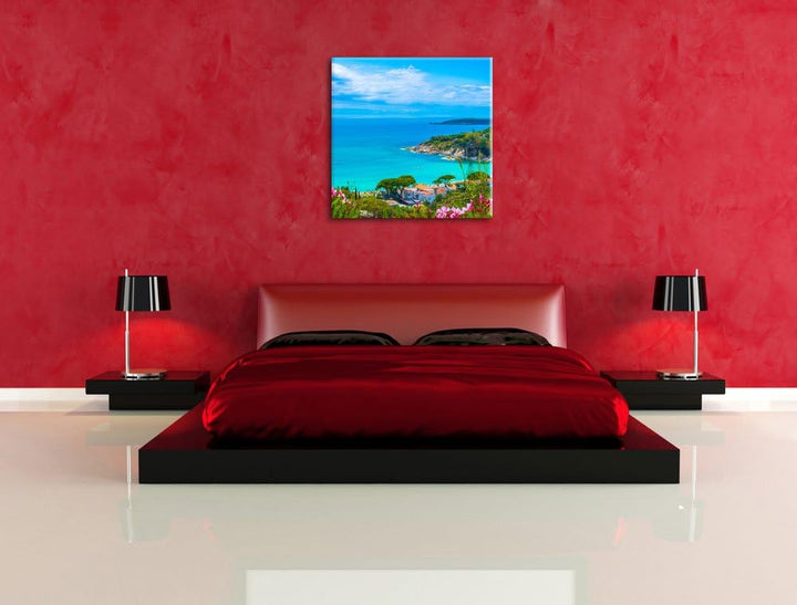 Pixxprint Panorama an der Toskana als Leinwandbild Quadratisch/Grösse: 70x70 / Wandbild/Kunstdruck/f