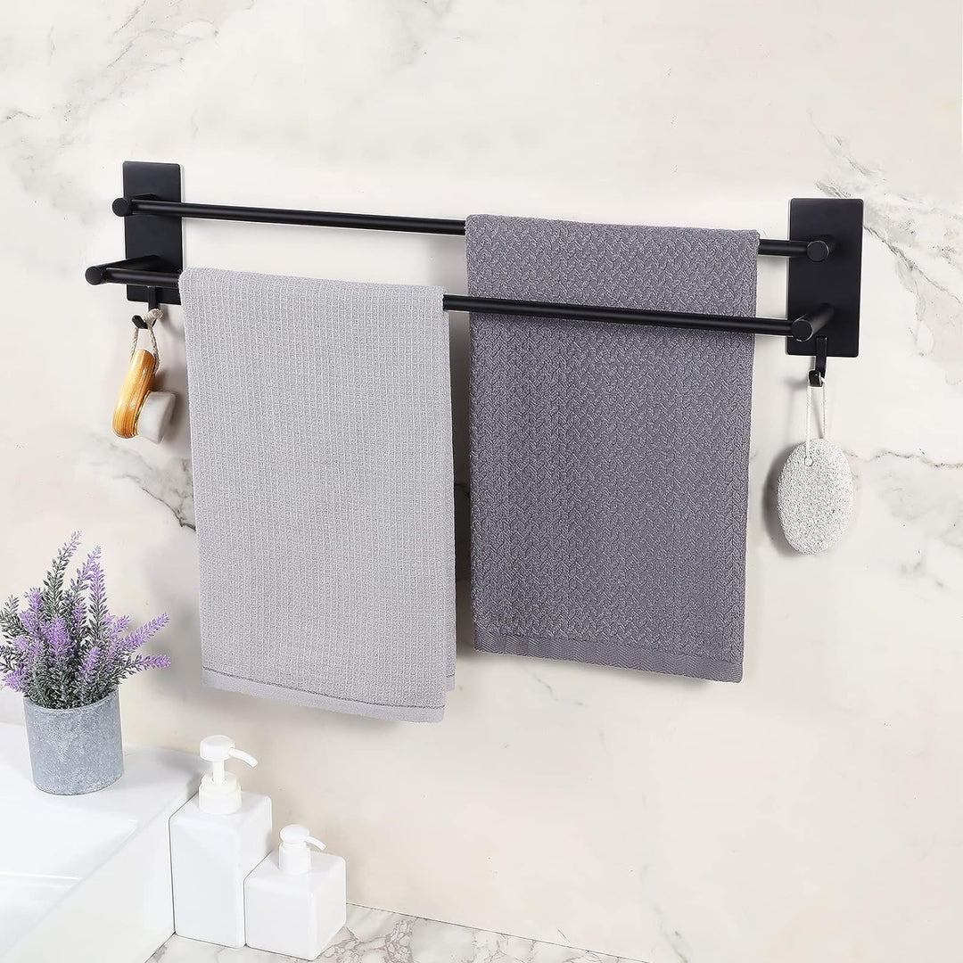Vista Handtuchhalter Wand Doppelt 60cm Handtuchhalter ohne Bohren Schwarz SUS304 Edelstahl Handtuchs