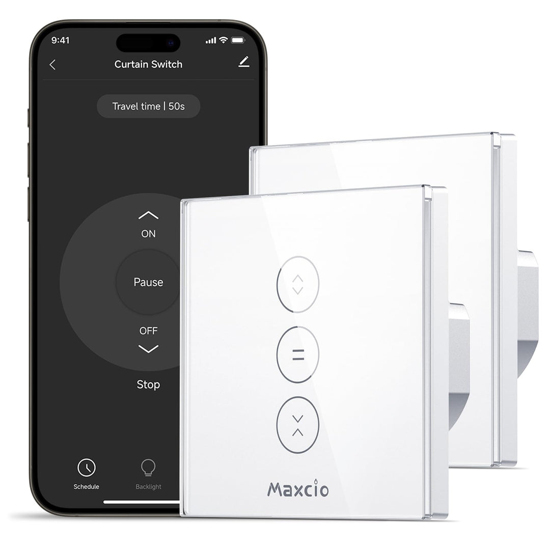 【Schaltbares LED】Smart Rolladen Zeitschaltuhr, Maxcio WiFi Jalousien Vorhang Schalter, Kompatibel mi