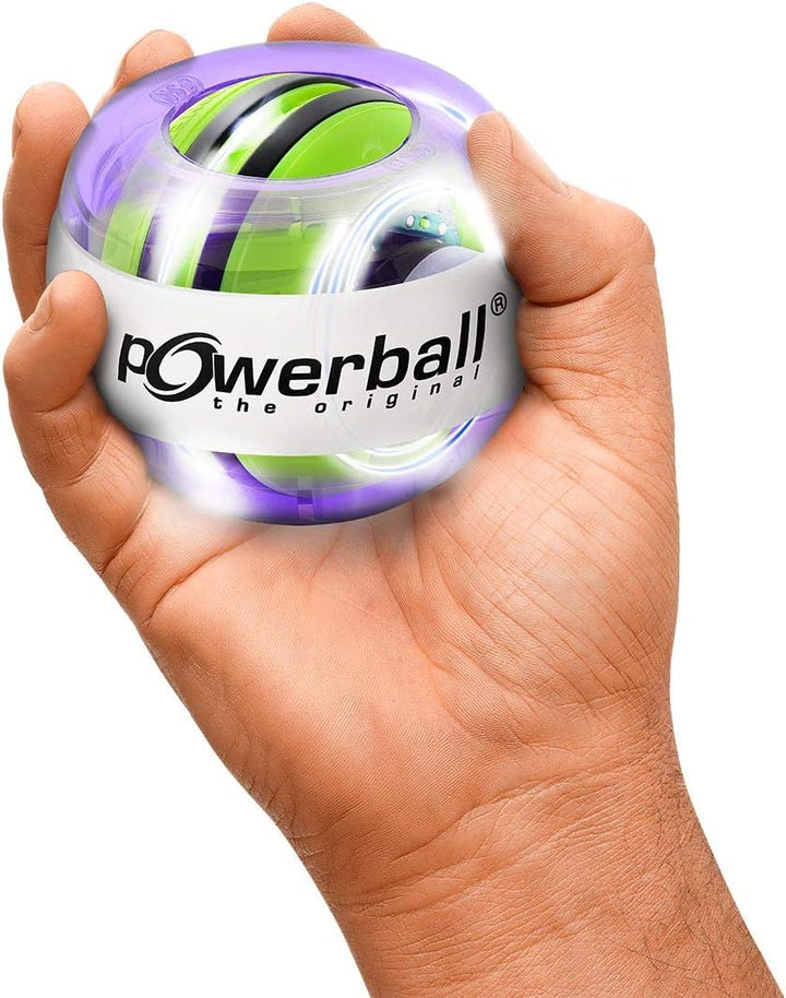 Powerball Autostart Multilight, gyroskopischer Handtrainer mit blau-rotem Lichteffekt inkl. Aufziehm