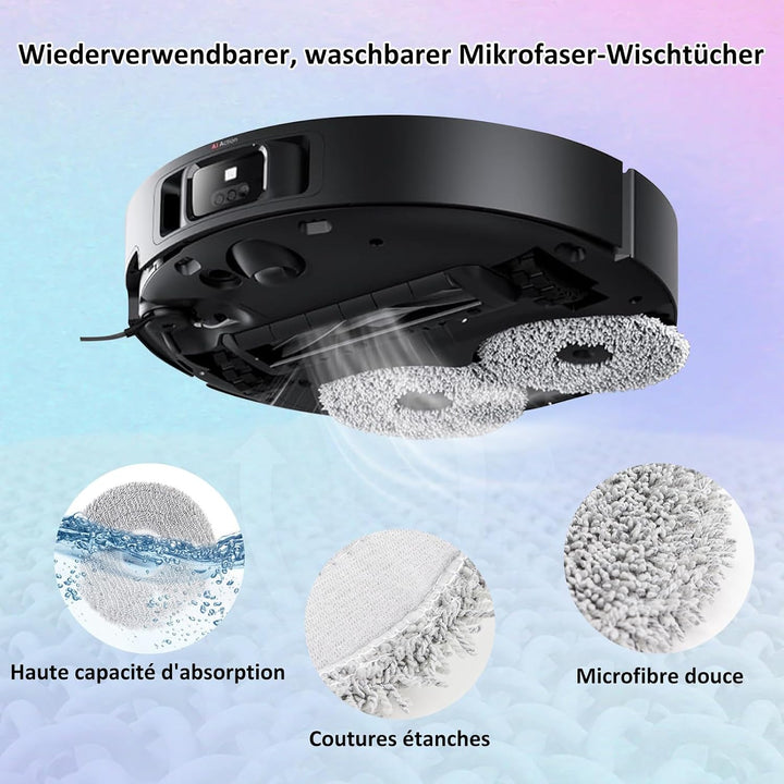 8 Stück Wischtücher für Dreame L10s/L10/L20/X40/L40/X50/L50 Pro Ultra, für Xiaomi X20 Pro/Max, für E