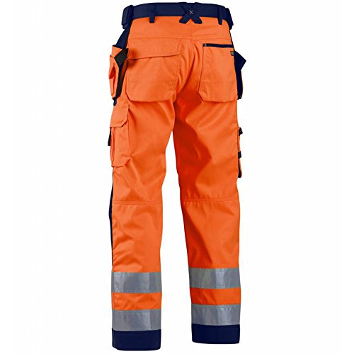 Blåkläder Workwear Winter SoftshellBundhose Highvis 1567, 56, orange / marine, 1 Stück, 67-15672517-