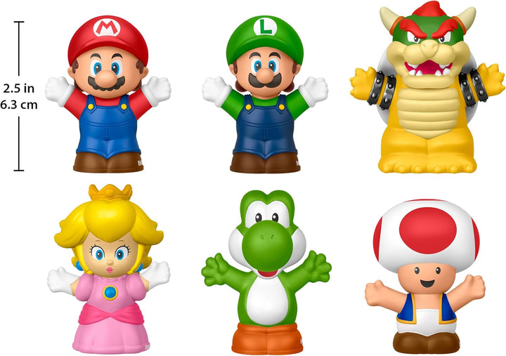 Fisher-Price Little People Kleinkindspielzeug My Mario Figurenset mit 6 Charakteren für Rollenspiele
