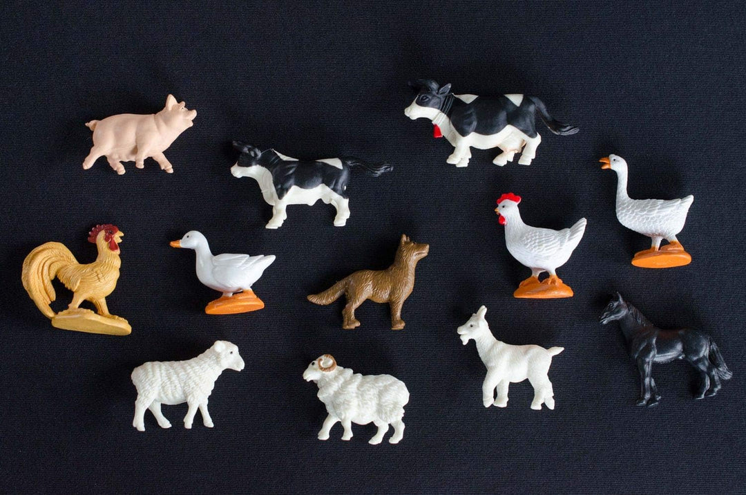 Miniblings 12x Bauernhoftiere Tierfiguren Haustiere Tiere Farmtiere Bauernhof