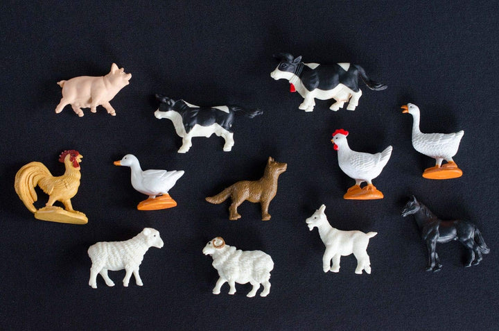 Miniblings 12x Bauernhoftiere Tierfiguren Haustiere Tiere Farmtiere Bauernhof