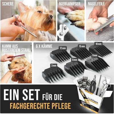 PetKing Premium Hundeschermaschine Profi Schermaschine Hund Langhaar Tierhaarschneidemaschine Hundeh