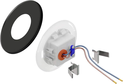 ledscom.de LED Treppenlicht/Stufenbeleuchtung FEX für innen und aussen, rund, schwarz, 85mm Ø, kaltw