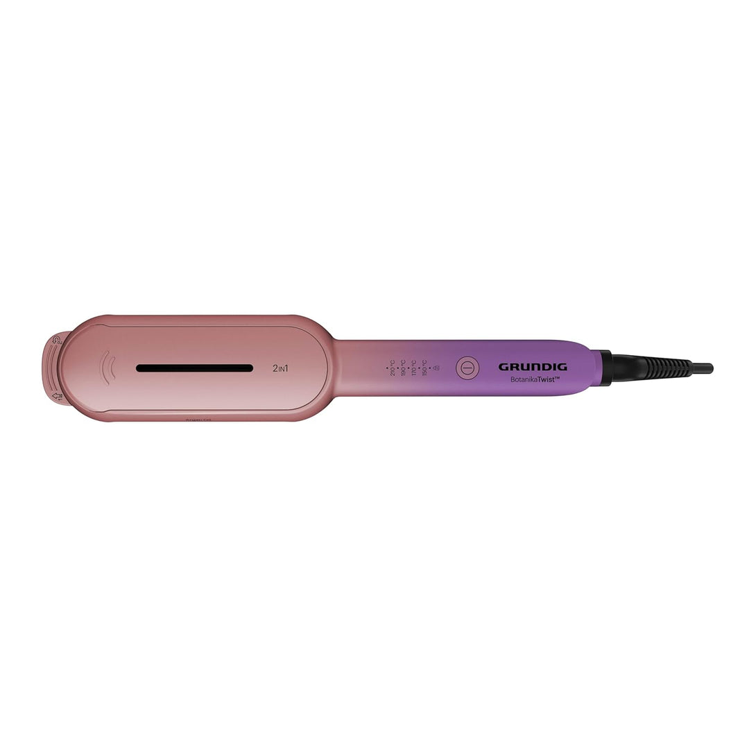 GRUNDIG HS 8331 BotanikaTwist 2in1 Hair Styler, rotierende Platten für Glätten und Stylen, schnelle