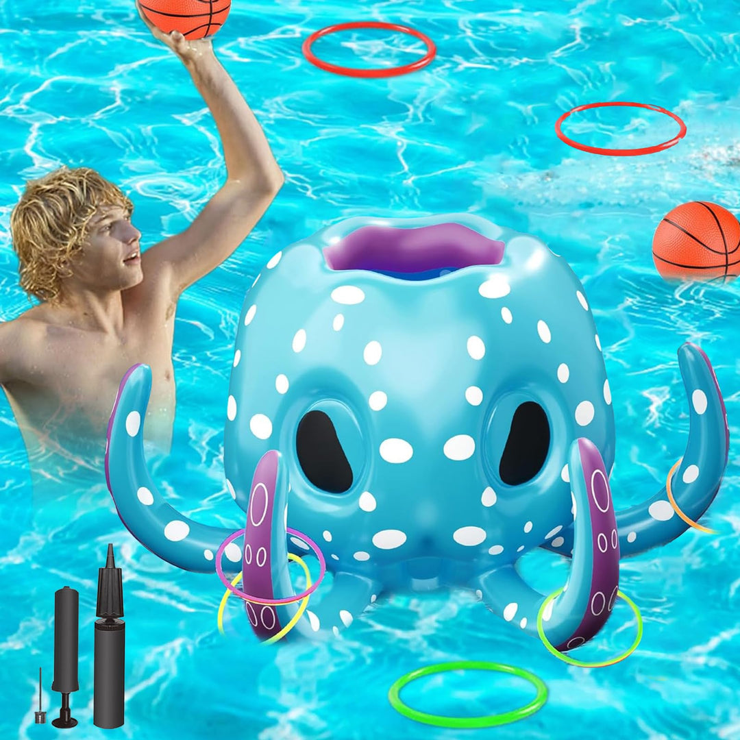 Pool-Basketballkorb,Schwimmender Basketballkorb,Pool Spielzeug,Schwimmbad Spielzeug,Ringwurfspiel,Au