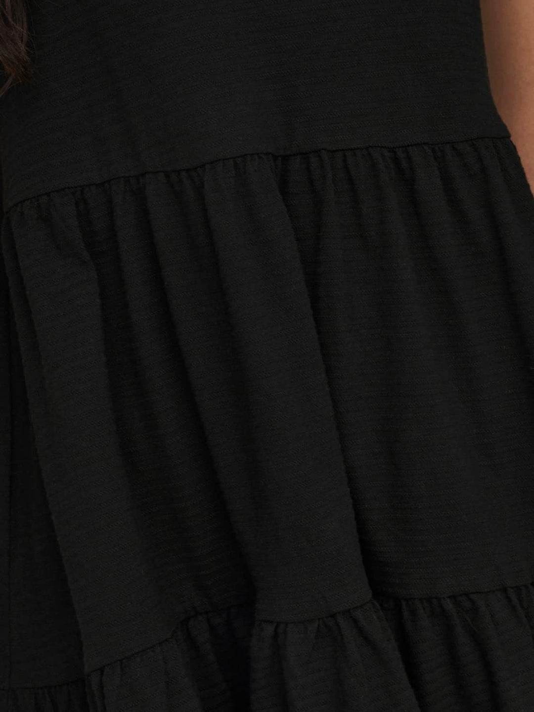 ONLY Female Kleid Normal geschnitten Rundhals Langes Kleid XXL Schwarz, XXL Schwarz