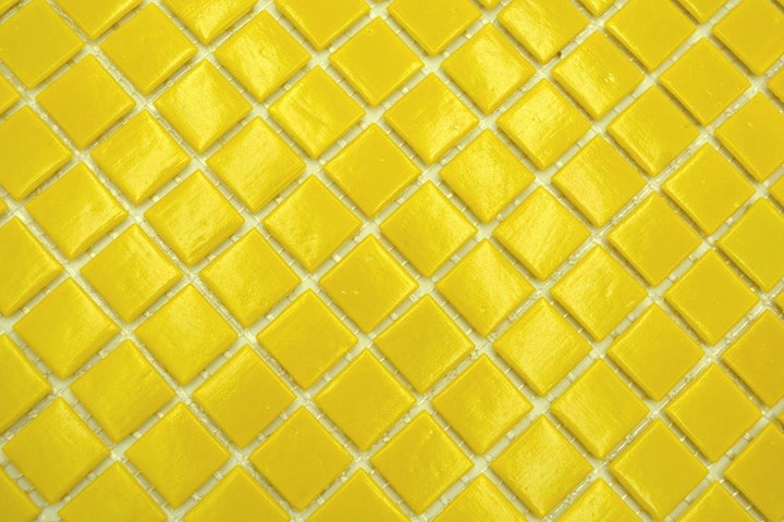 Mosaikfliese Glasmosaik gelb Küchenrückwand Duschwand | 10 Mosaikmatten