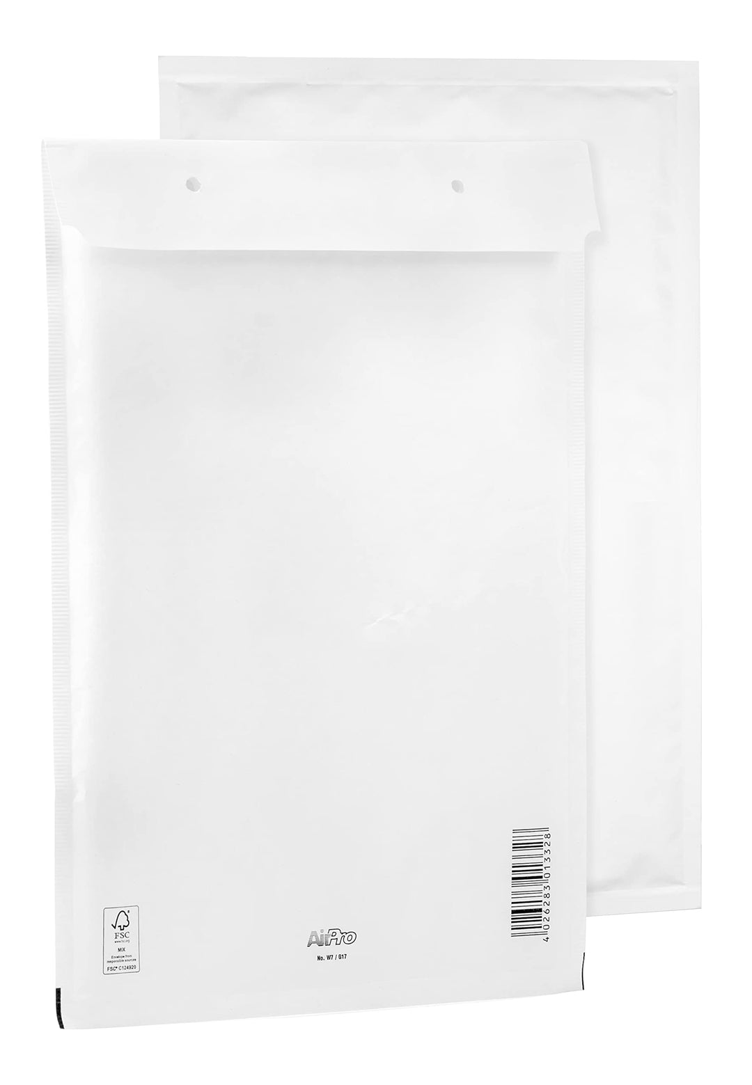 100 Luftpolsterumschläge Polsterumschlag Versandtaschen Bantex G7 (250 x 350 mm) 17/G, Weiss, mit Se