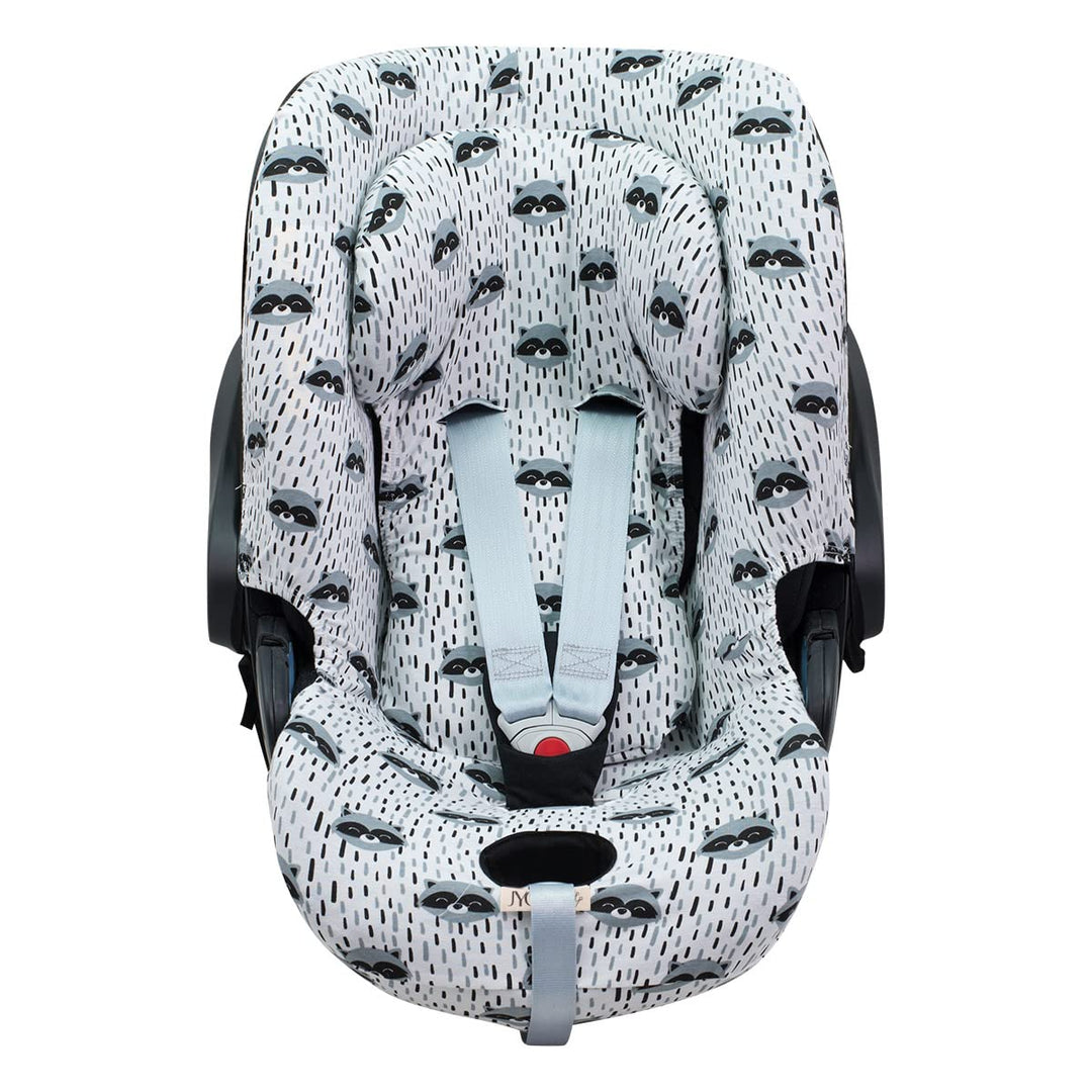 JYOKO Kids SitzBezug kompatibel mit Cybex Aton Cloud-Q-M-2-4-5 (Cloud Q-M, Raccoon) Cloud Q-M Raccoo