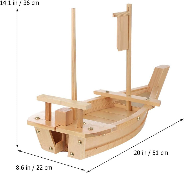 Sushi Boot 50cm Bootsförmiger Sashimi Servierteller Wiederverwendbares Präsentationstablett für Sush