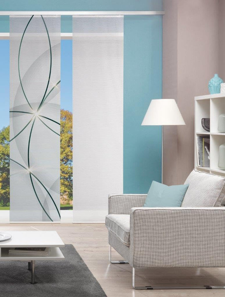 Vision S Schiebegardine BLINKI, Digitaldruck auf Bambus-Optik, mit abstraktem Motiv, 260x60cm, Farbe