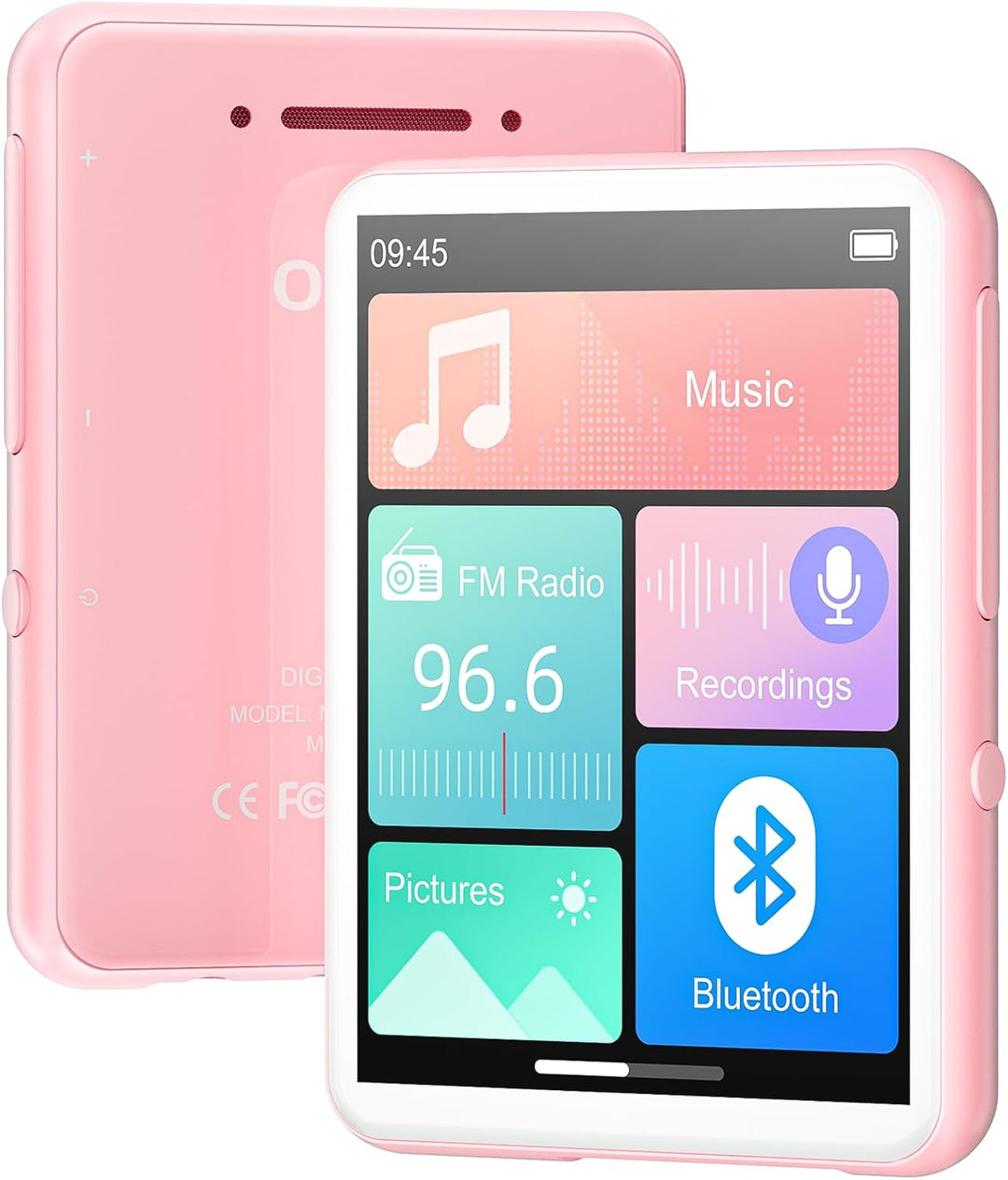 128GB MP3-Player Bluetooth 5.4, 2.4" Full Touchscreen Tragbarer MP3 Musik Player mit Lautsprecher, F