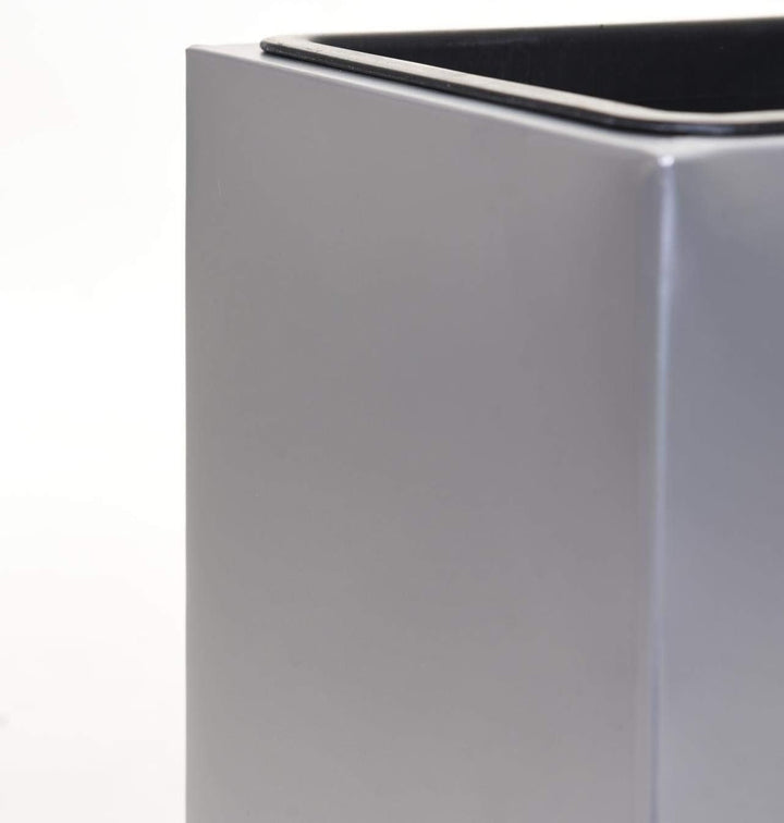 VIVANNO Einzel Zink Blumenkübel im Block Design 65 cm, Silber, inkl. Einsatz, Silber